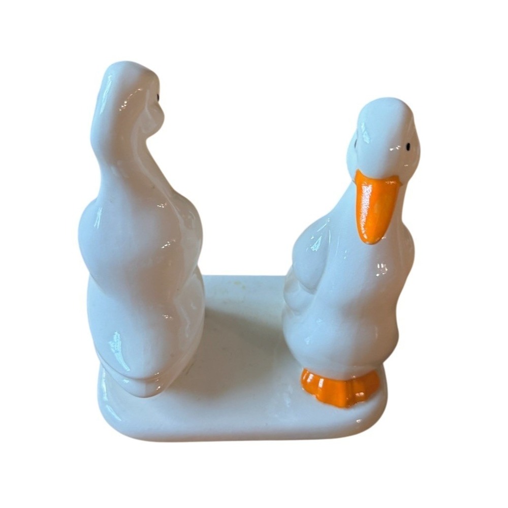 Unbranded Duck Napkin Holder White Ducks Orange Beaks & Feet Farmhouse
